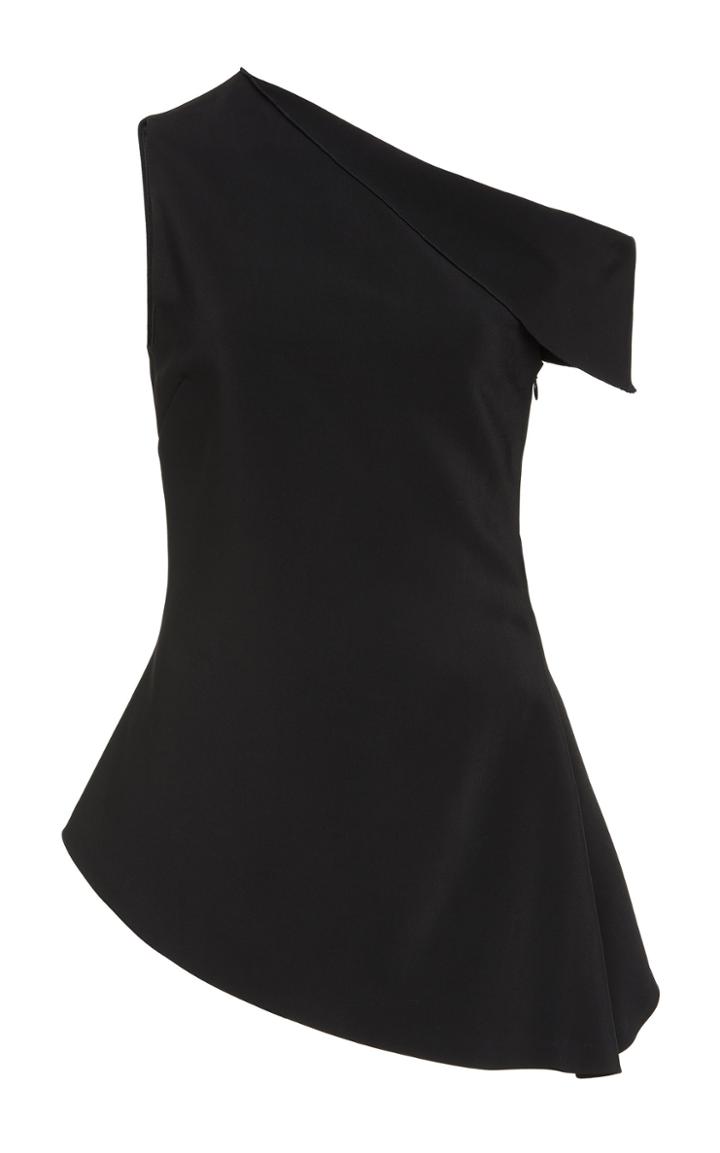 Rosetta Getty Draped Shoulder Crepe De Chine Top