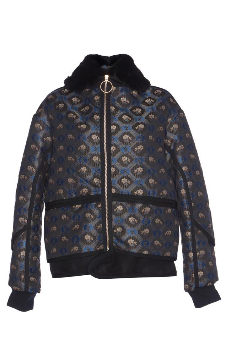 Giuseppe Di Morabito Floral Geometric Jacquard Bomber Jacket