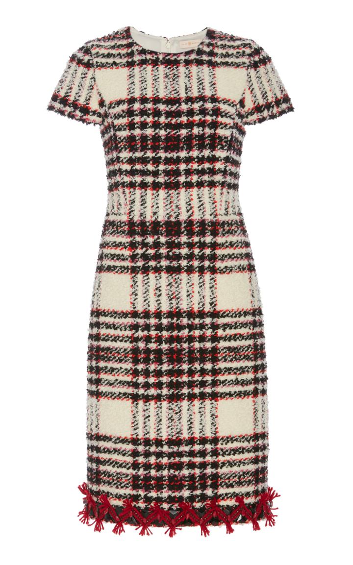 Tory Burch Tassle-trimmed Tweed Wool Dress