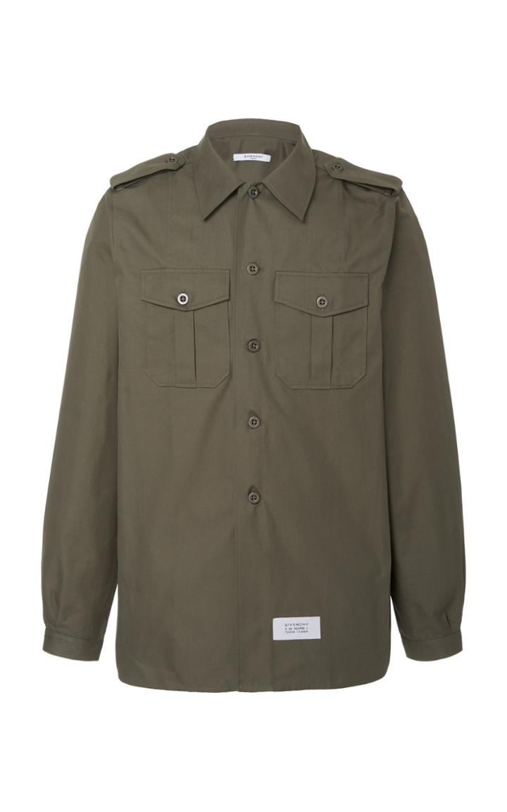 Givenchy Cotton And Linen Twill Military Shirt