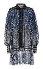 Naeem Khan Eyelet-trim Star Embroidered Shift Dress