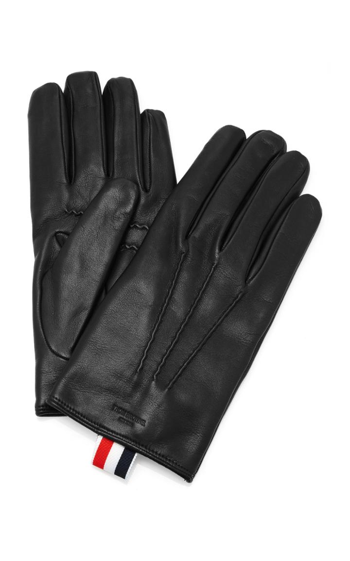 Thom Browne Cashmere-lined Leather Gloves