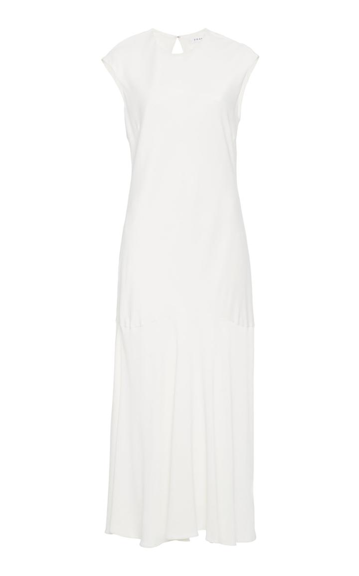 Frame Cascade Crepe Midi Dress