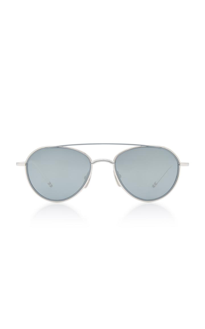 Thom Browne Sun Mirrored-lens Matte Metal Aviator