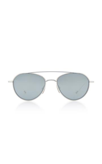 Thom Browne Sun Mirrored-lens Matte Metal Aviator