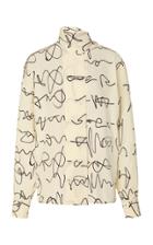 Victoria Beckham Printed Scarf-embellished Silk Top