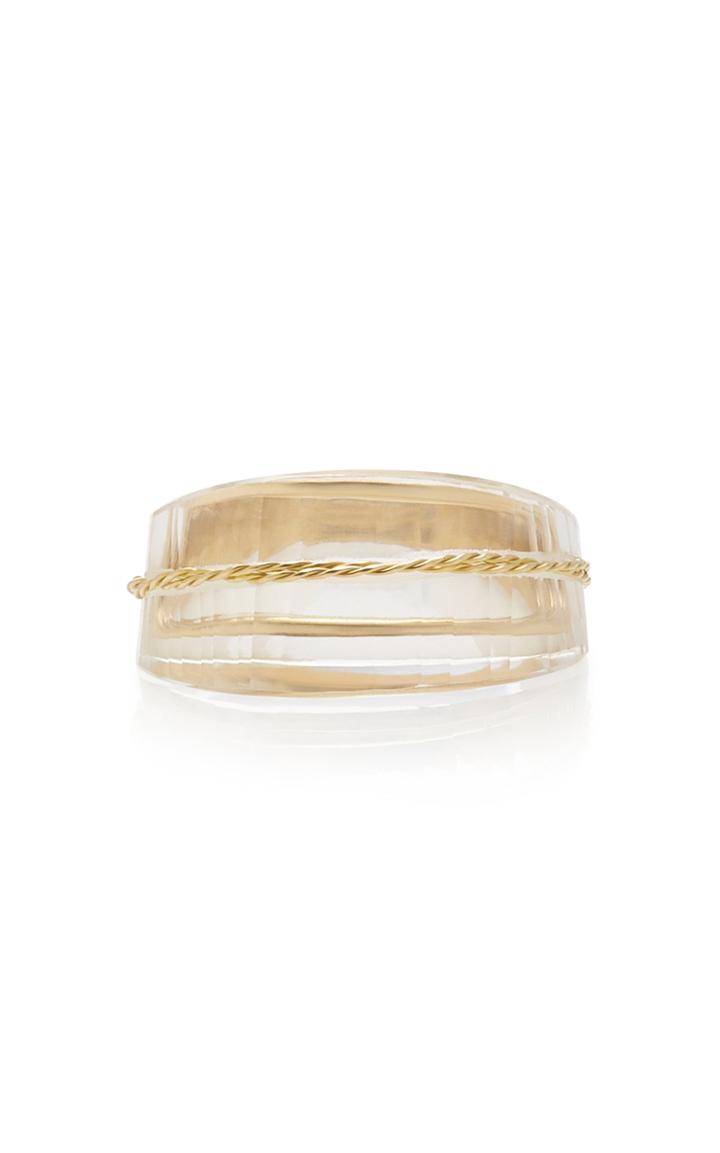 Kika Alvarenga Facetas 18k Gold And Quartz Ring