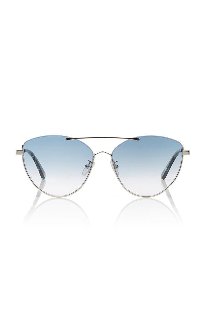 Mcq Sunglasses Cat-eye Aviator-style Silver-tone Sunglasses