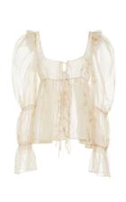 Brock Collection Ruffled Floral-print Silk-chiffon Top