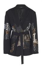 Ellery Metalic Embellished Crepe Soft-tying Jacket