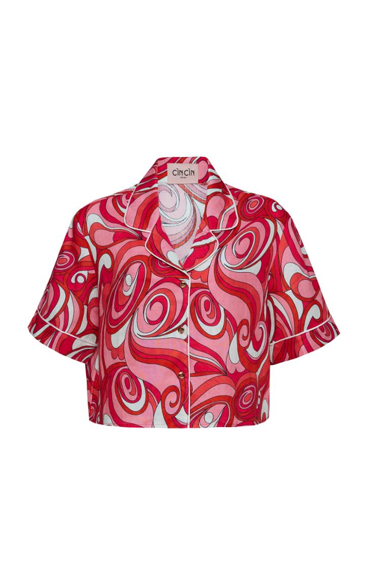 Moda Operandi Cin Cin Bowling Wavy Linen Shirt