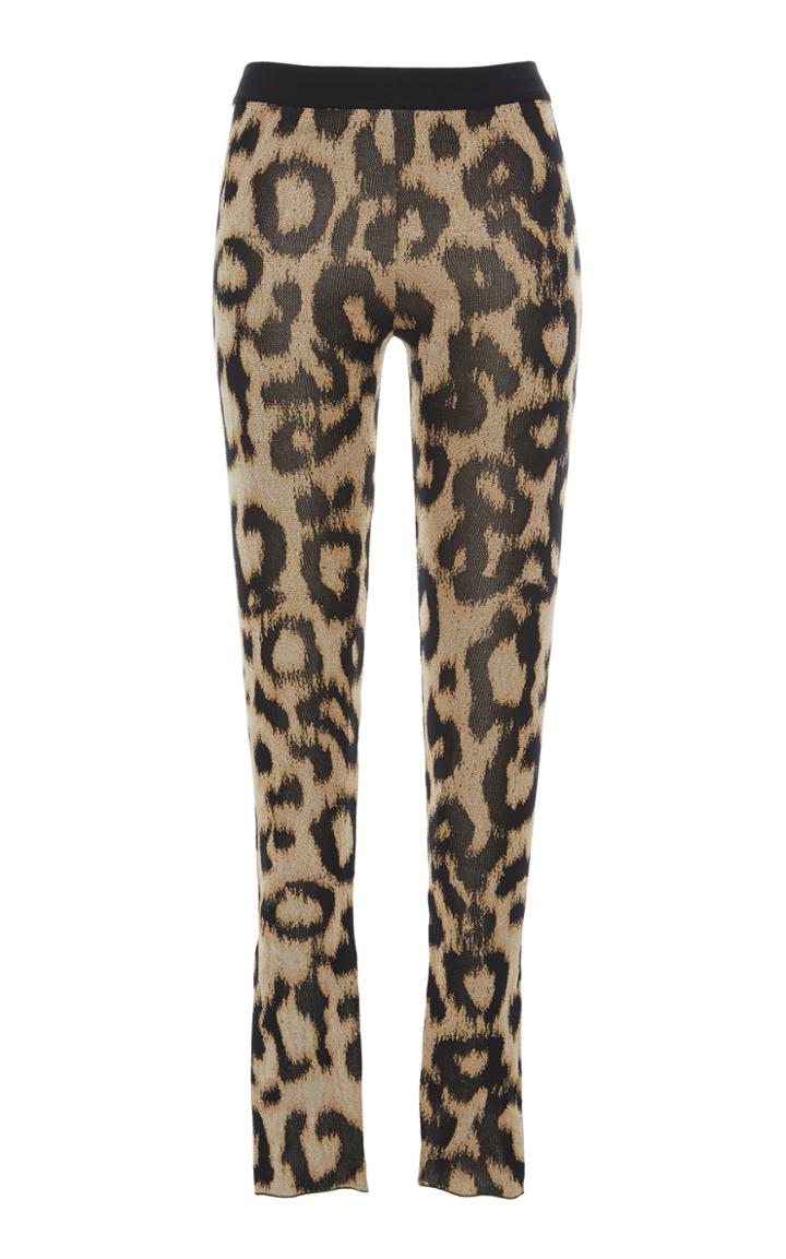Versace Lurex Jacquard Knit Leggings