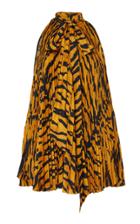 Adam Lippes Pleated Tiger Print Halter Top