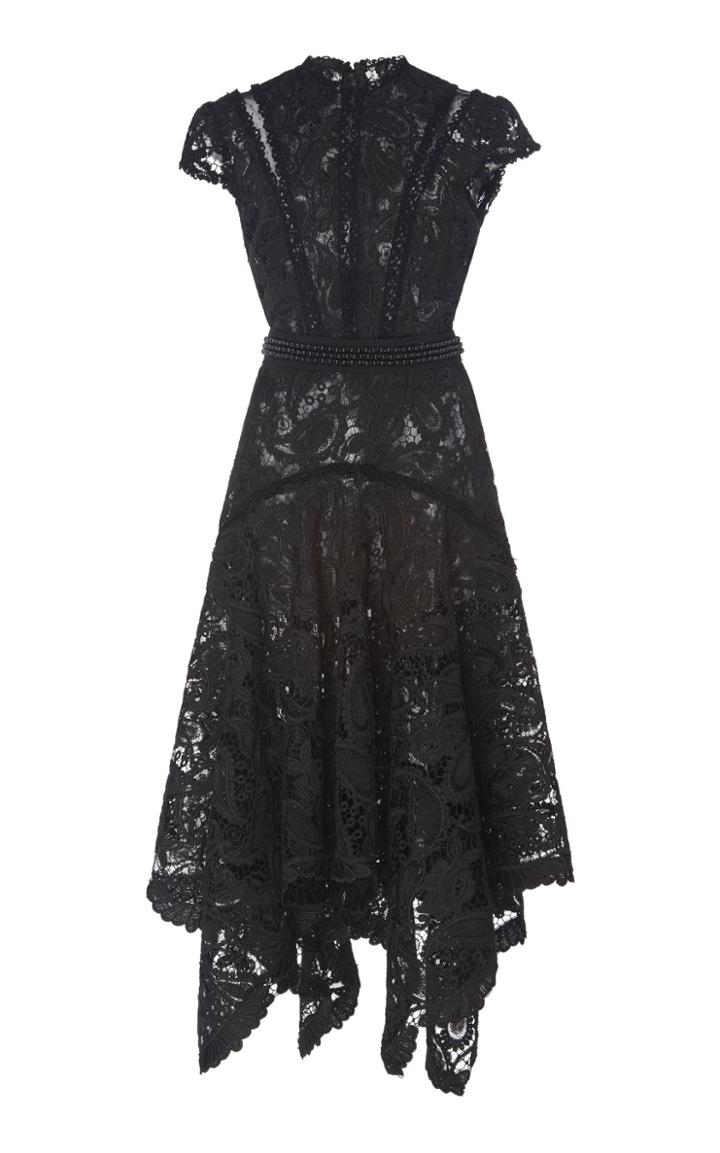 Costarellos Guipure Lace Mock-neck Sheath Dress