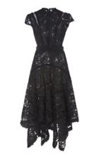 Costarellos Guipure Lace Mock-neck Sheath Dress