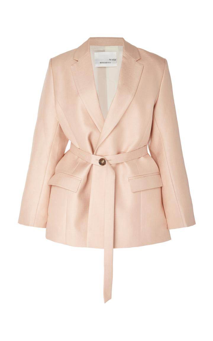 Bouguessa Classic Belted Twill Blazer