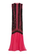 Costarellos Embroidered Silk Gown