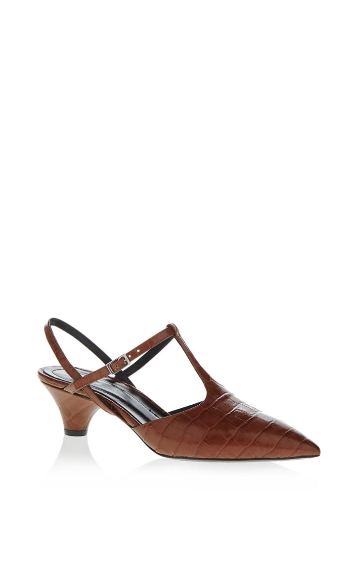 Marni Croc Embossed Mary Jane Heel