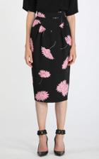 Moda Operandi N21 Pleated Floral Crepe High-rise Midi Skirt