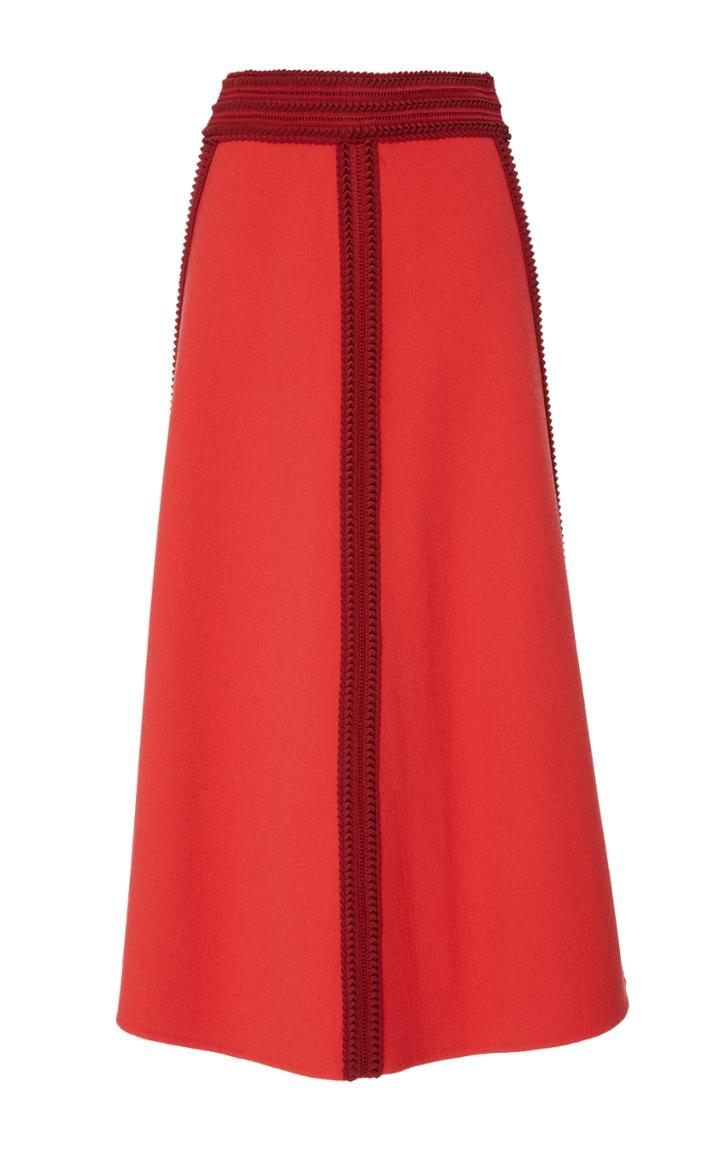 Agnona Wool Skirt With Silk Trim