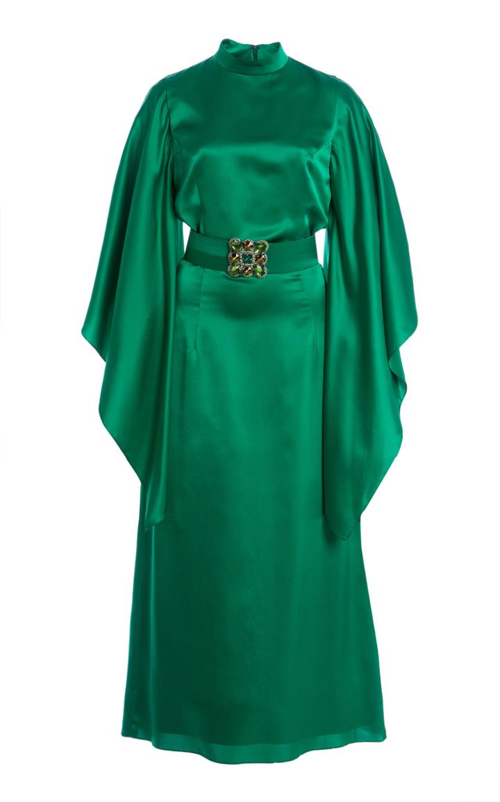 Moda Operandi Andrew Gn Butterfly-sleeve Silk Dress