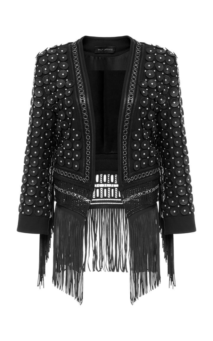 Sally Lapointe Leather Studded Blazer