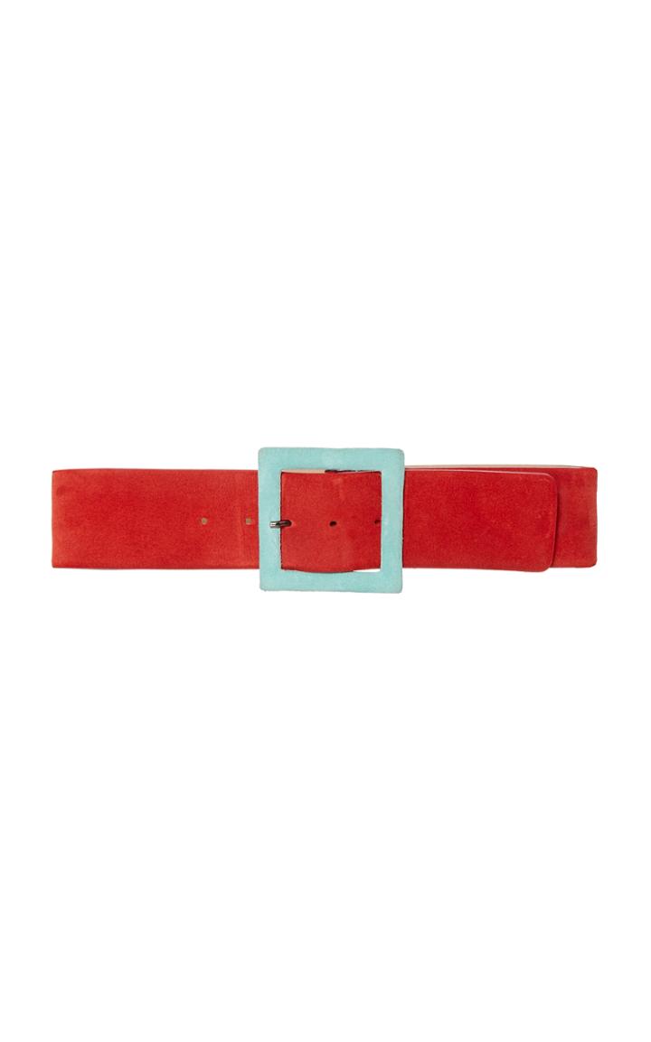 Carolina Herrera Suede Buckle Belt