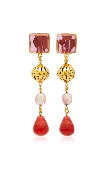 Loulou De La Falaise 24k Gold-plated Multi-stone Clip Earrings
