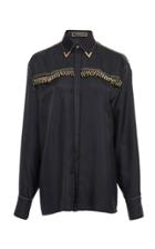Versace Embellished Silk Cady Shirt