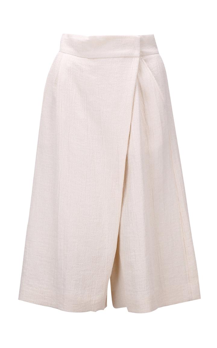 Moda Operandi Le17 Septembre Wrap-effect Textured-knit Long Shorts