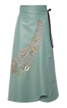 Prada Sequin-embellished Wrap Leather Skirt