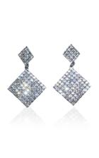 Alessandra Rich Double Diamond Crystal Earrings