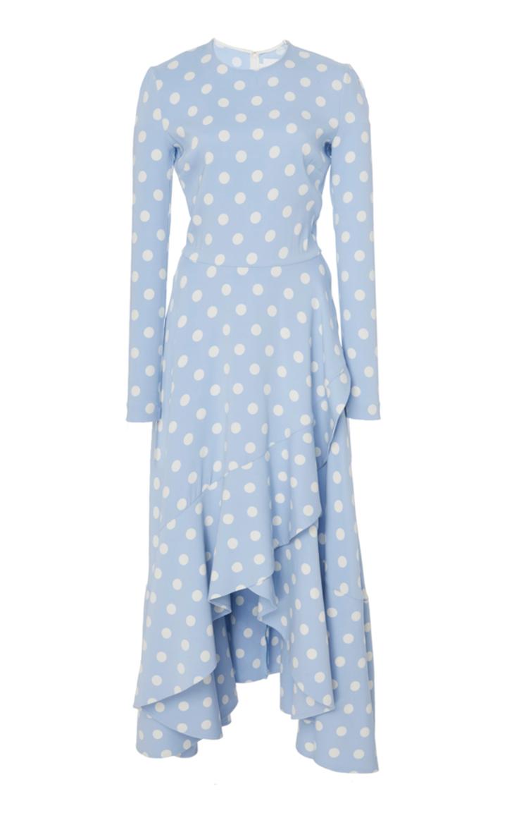 Oscar De La Renta Long Sleeve Midi Dress