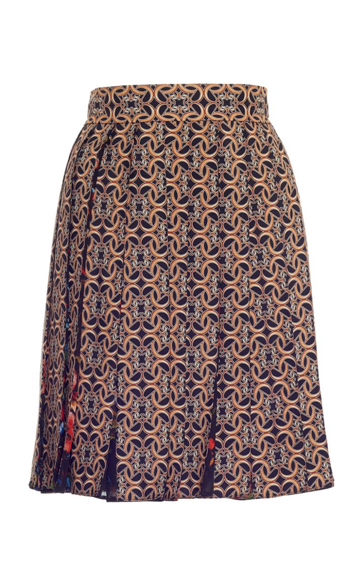 Elie Saab Crepe Georgette Pleat Skirt