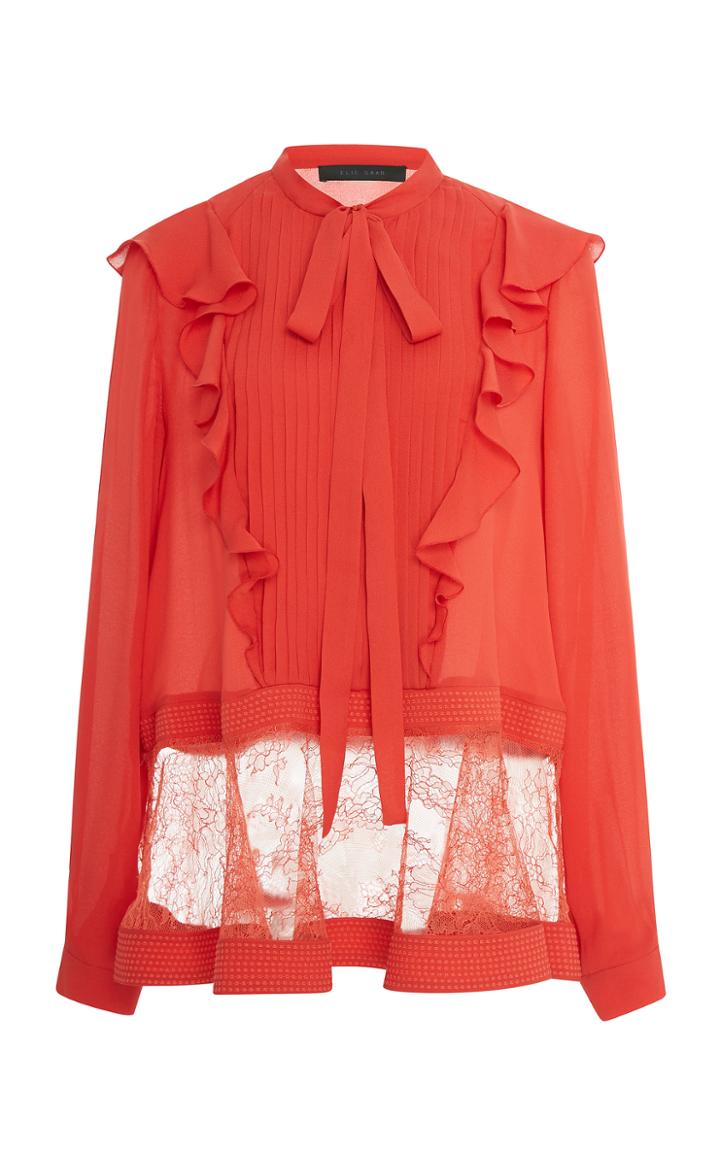 Elie Saab Lace Panel Blouse