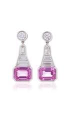 Bayco Pink Sapphire & Diamond Earrings