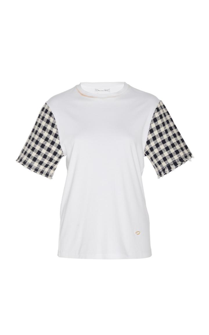 Oscar De La Renta Tweed Short Sleeve Blouse