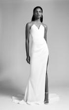Cushnie Bridal Sasha Strapless Pointed Bodice Gown