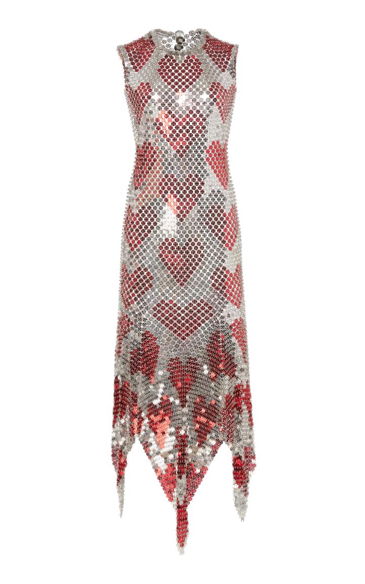 Paco Rabanne Asymmetric Chainmail Midi Dress