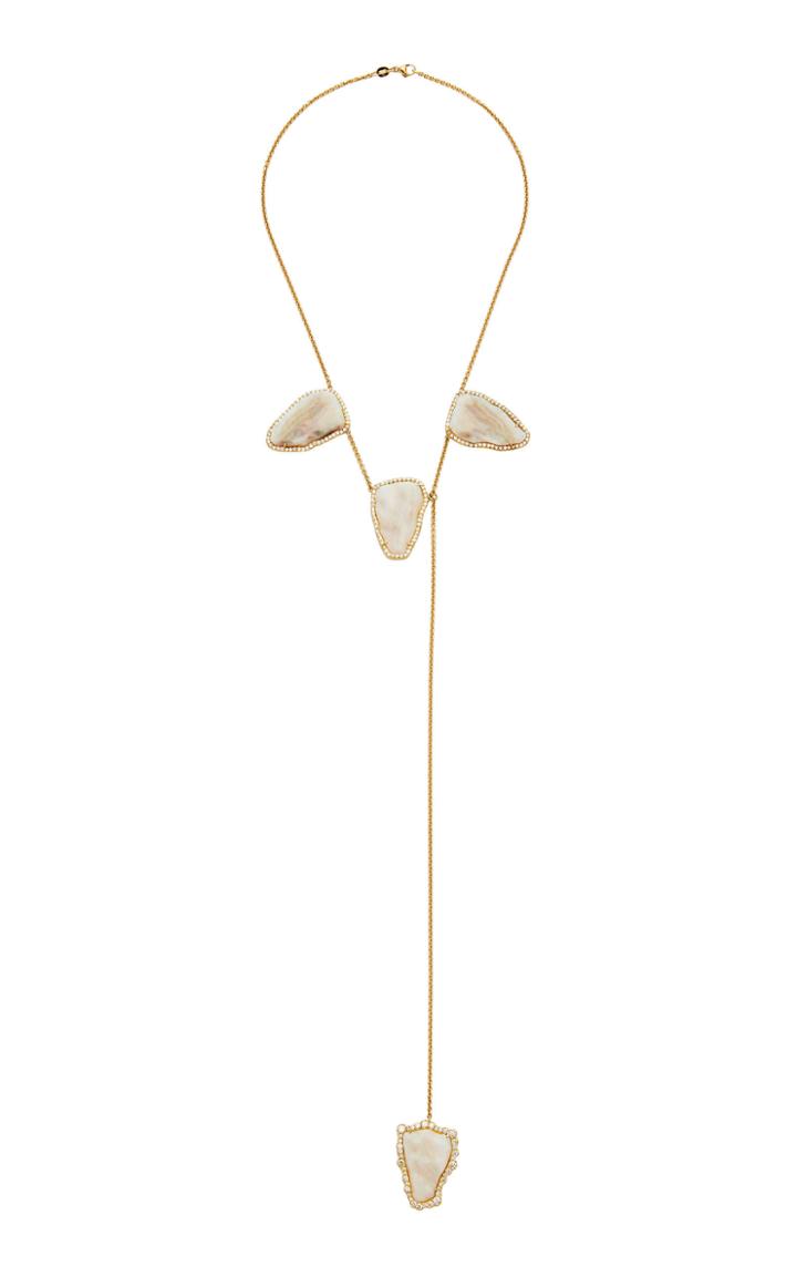 Kimberly Mcdonald Light Opal And Diamond Lariat Necklace