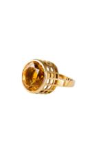 Mahnaz Collection Vintage Citrine And 18k Gold Ring