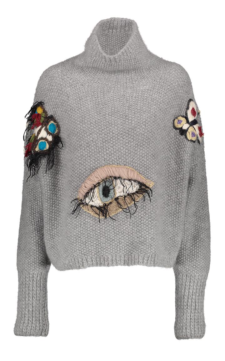 Tuinch Embroidered Turtleneck Sweater