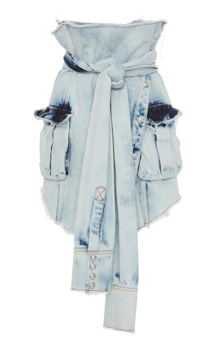 Balmain Knot-detail Denim Mini Skirt