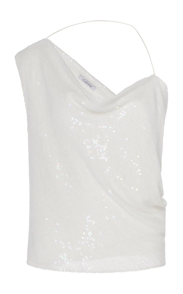 Cushnie Sequined Silk Top
