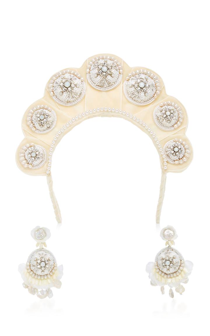 Magnetic Midnight X Ranjana Khan M'o Exclusive: Moonstone Headband & Earrings Set