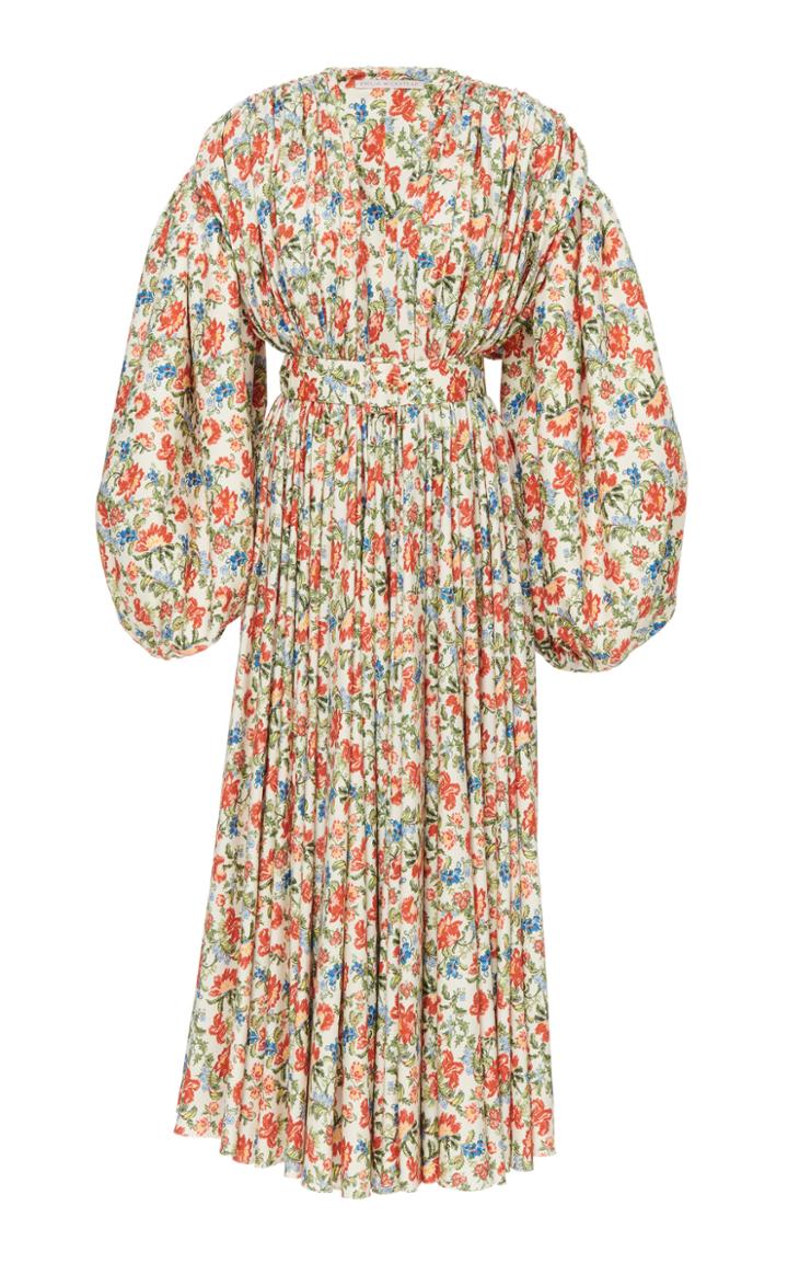 Emilia Wickstead Larissa Floral-print Silk-wool Midi Dress