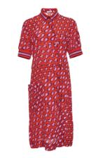 Tomas Maier Silk Patch Print Dress