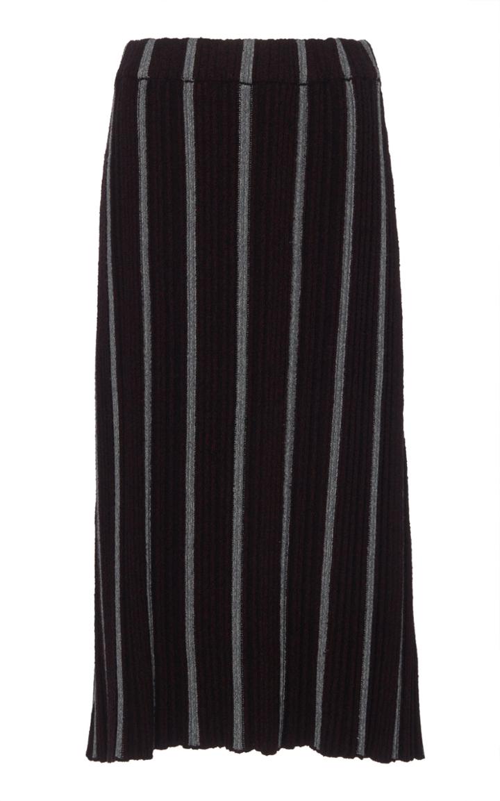 Jil Sander Striped Ribbed Knit Skirt