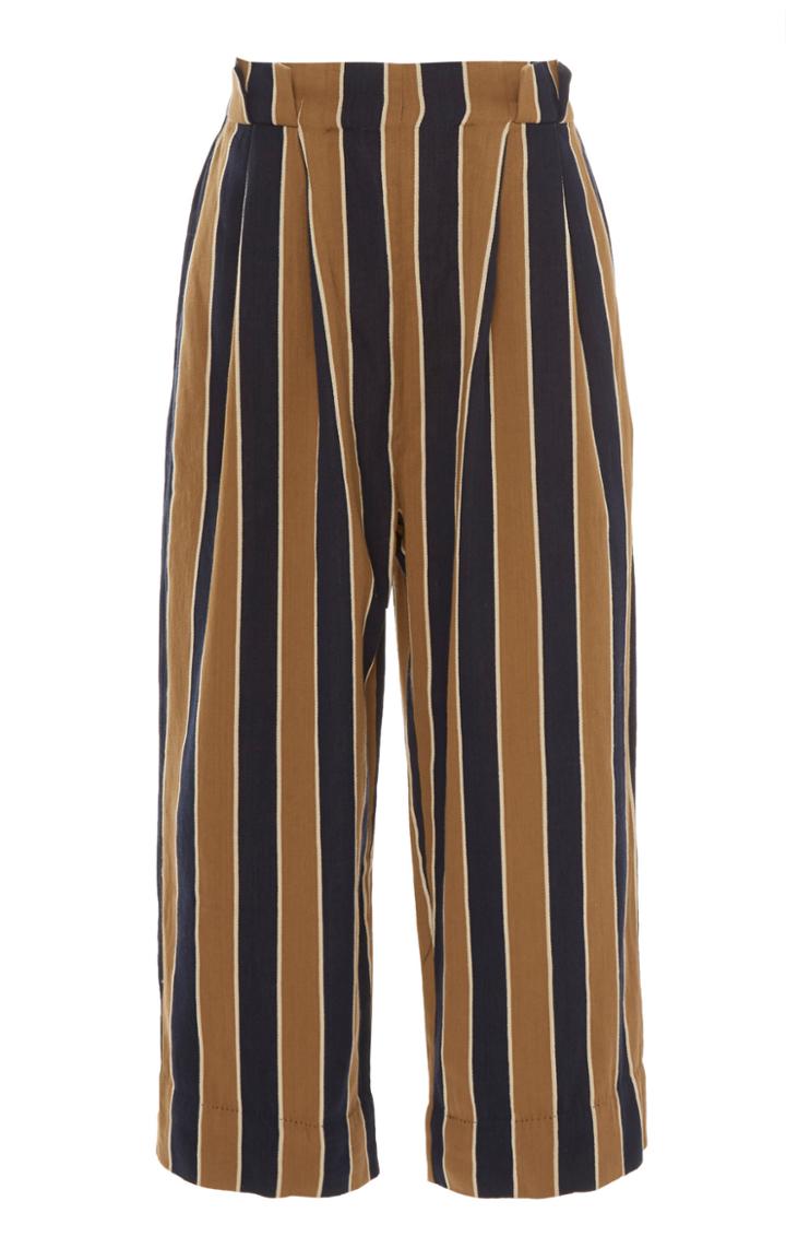 Pro Striped Cropped Cotton Pants