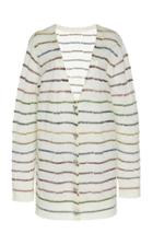 Moda Operandi Anas Jourden Pointelle-detail Striped Wool-mohair Cardigan Size: 38